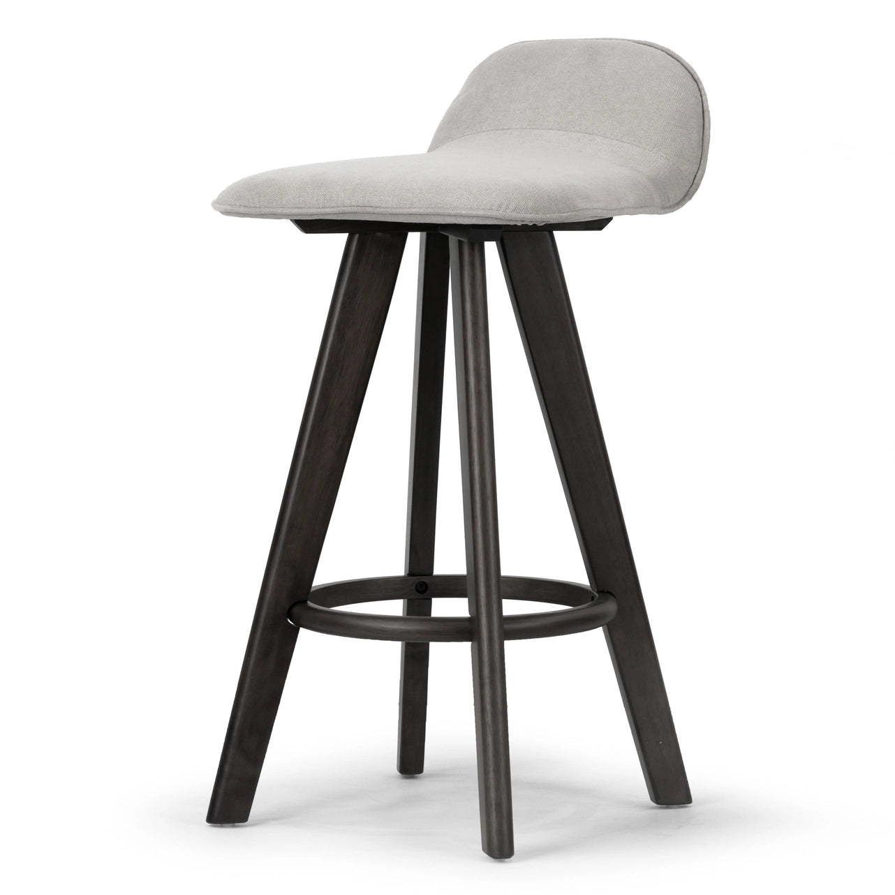 Set of 2 Asta Rubberwood Bar Stools with Fabric Seat
