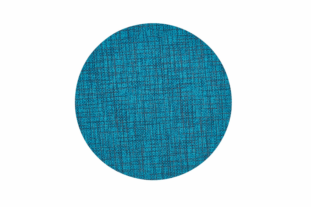 Set of 6 Fabric & Copper Round Luxe Placemats Vinyl