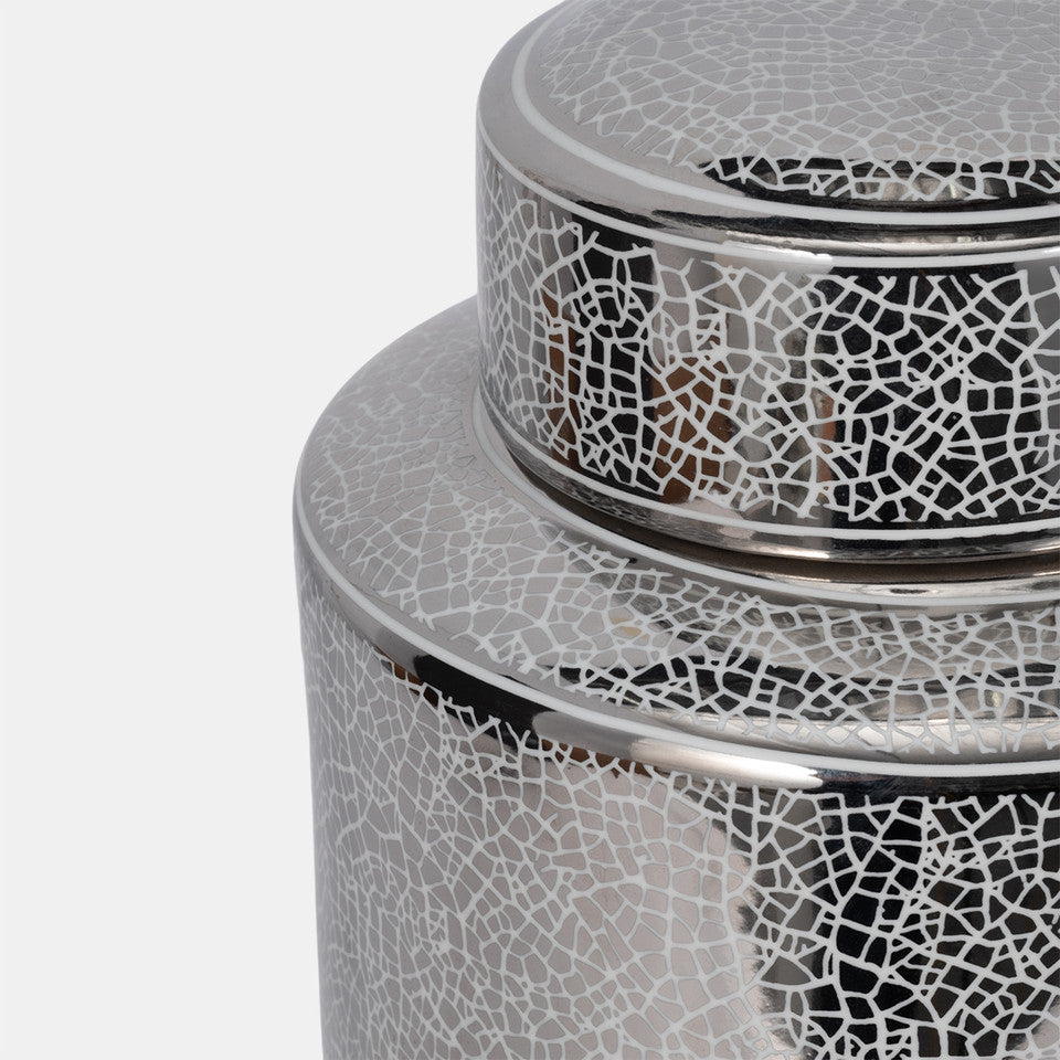 Crackle Silver Jar