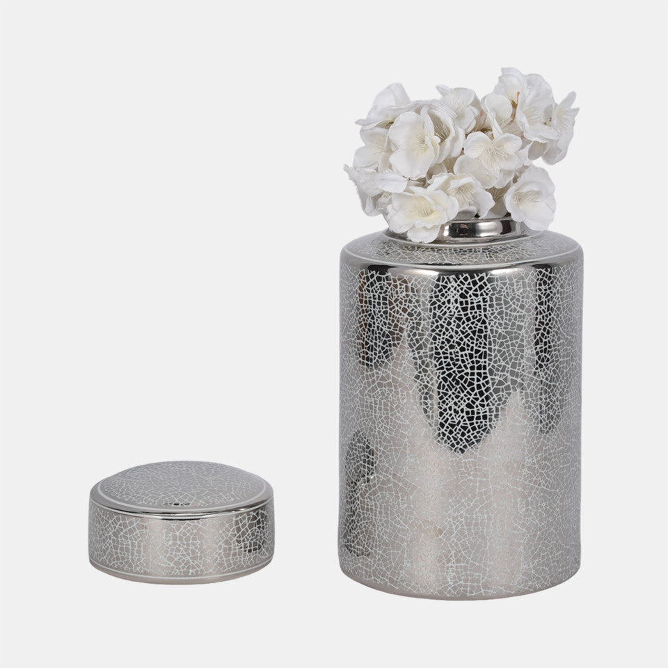 Crackle Silver Jar
