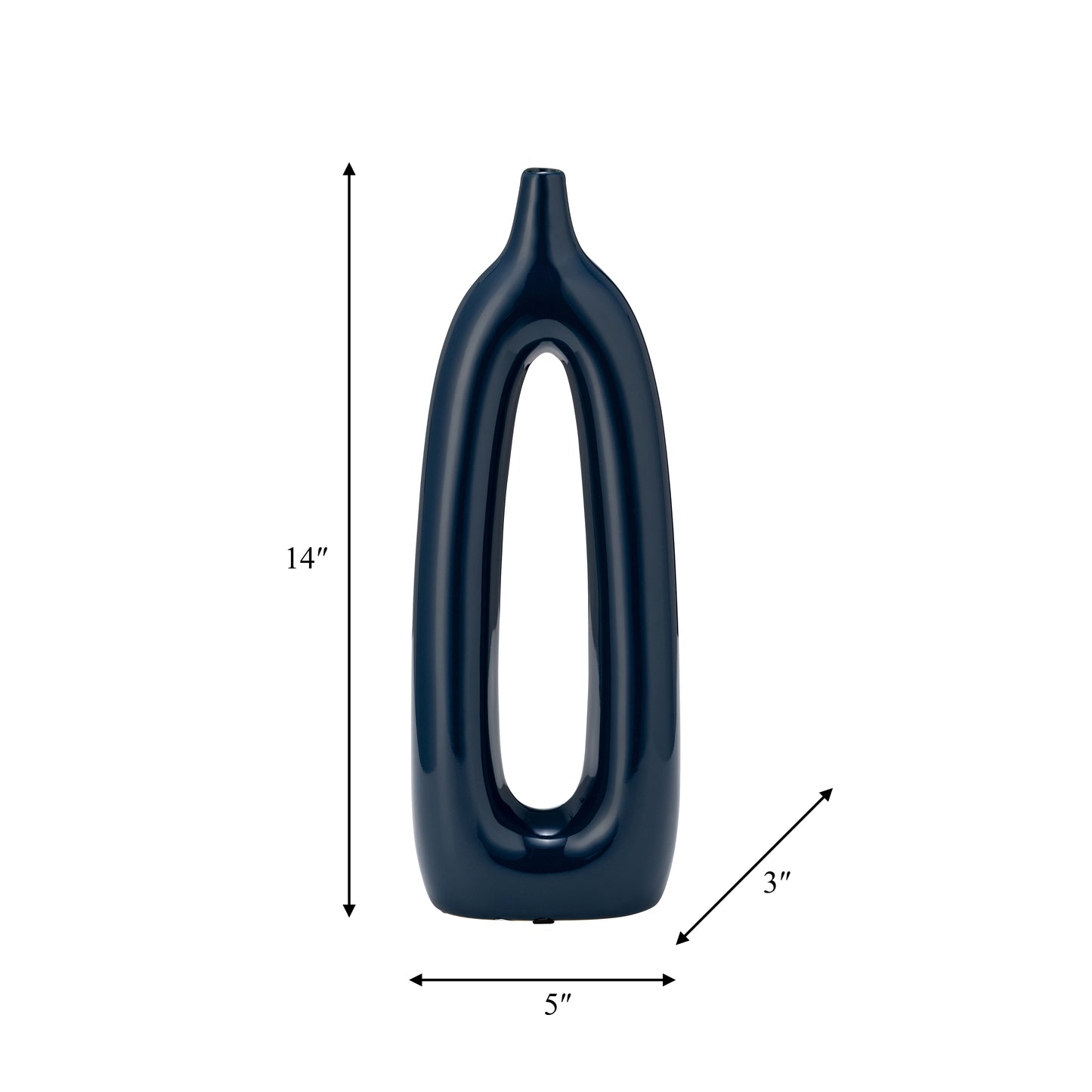 14"h Open Cut-out Vase, Blue