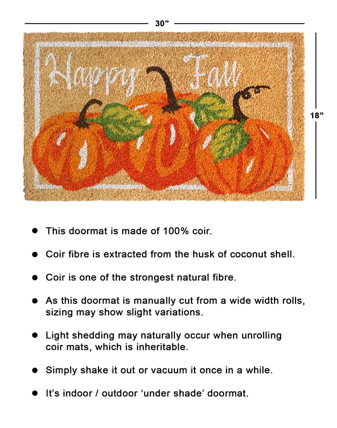 Happy Fall Doormat, 18" X 30"