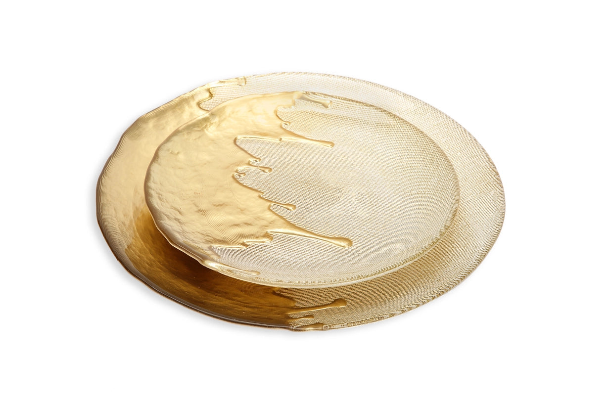 Set of 4 Chargers Gold Dipped Design