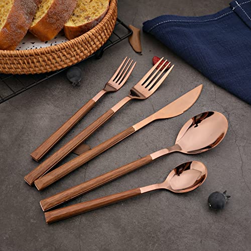 20 PC Korean Style Wood Flatware Set