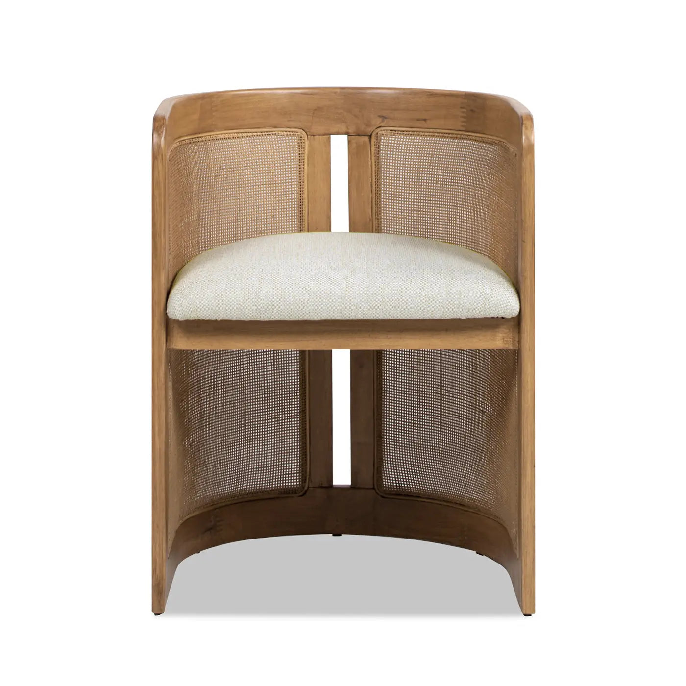 Lilith 20.5" Curved Rattan Upholstered Dining Chair