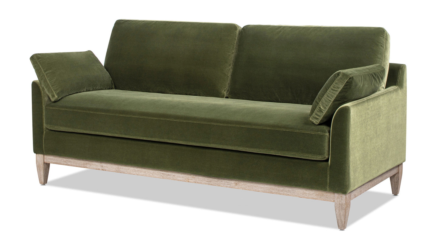Modern Story Olive Green Velvet Sofa