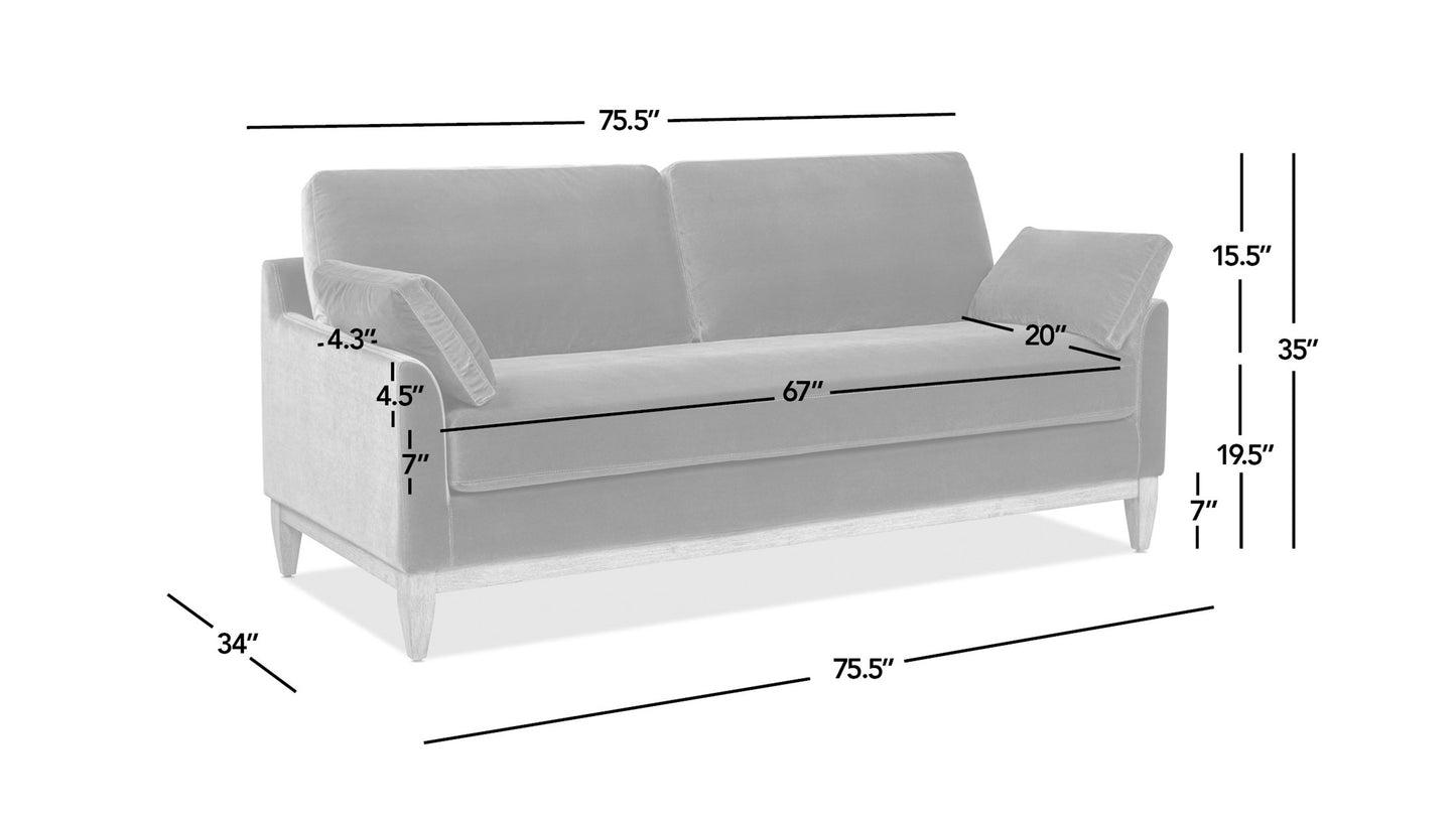 Modern Story Olive Green Velvet Sofa