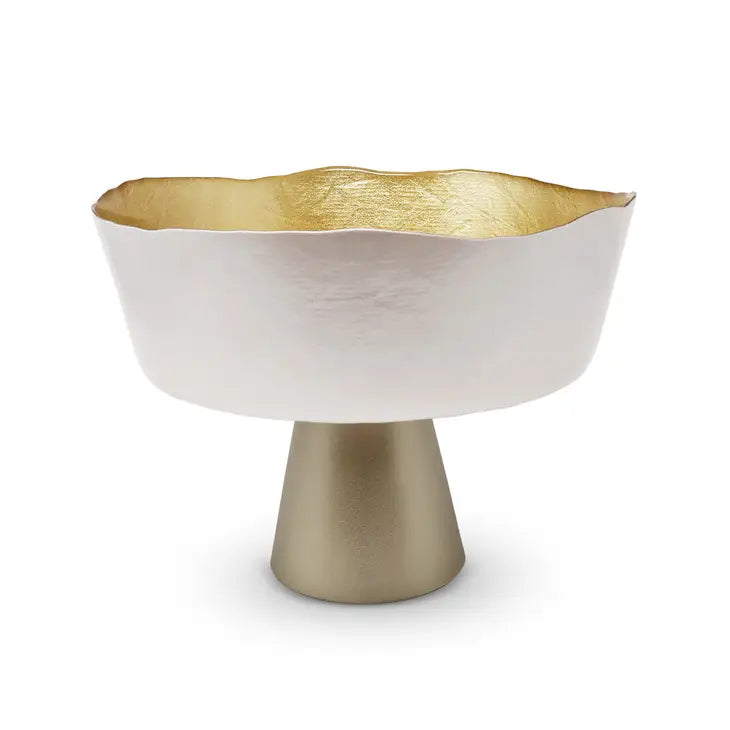 Organic Shaped Footed Bowl with Gold