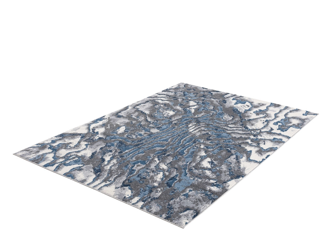Mist Abstract Blue Grey Area Rug