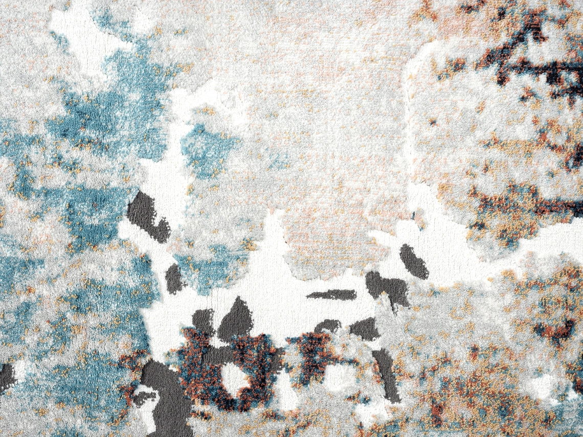 Azure Contemporary Warm Distressed Rug