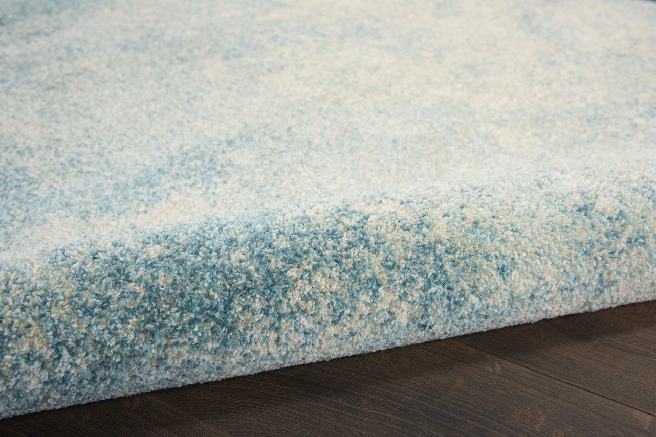 Light Blue and Ivory Abstract Sky Runner Rug