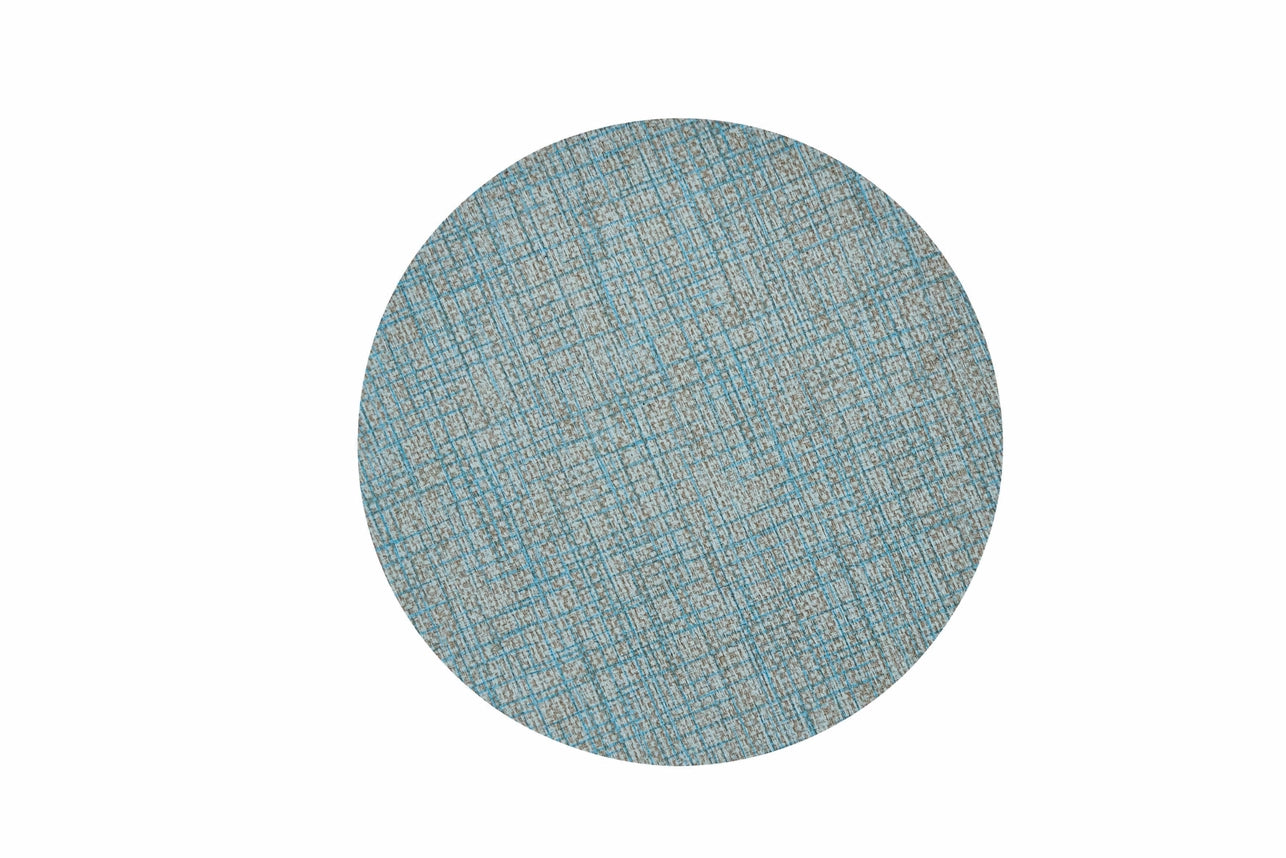 Set of 6 Fabric & Copper Round Luxe Placemats Vinyl