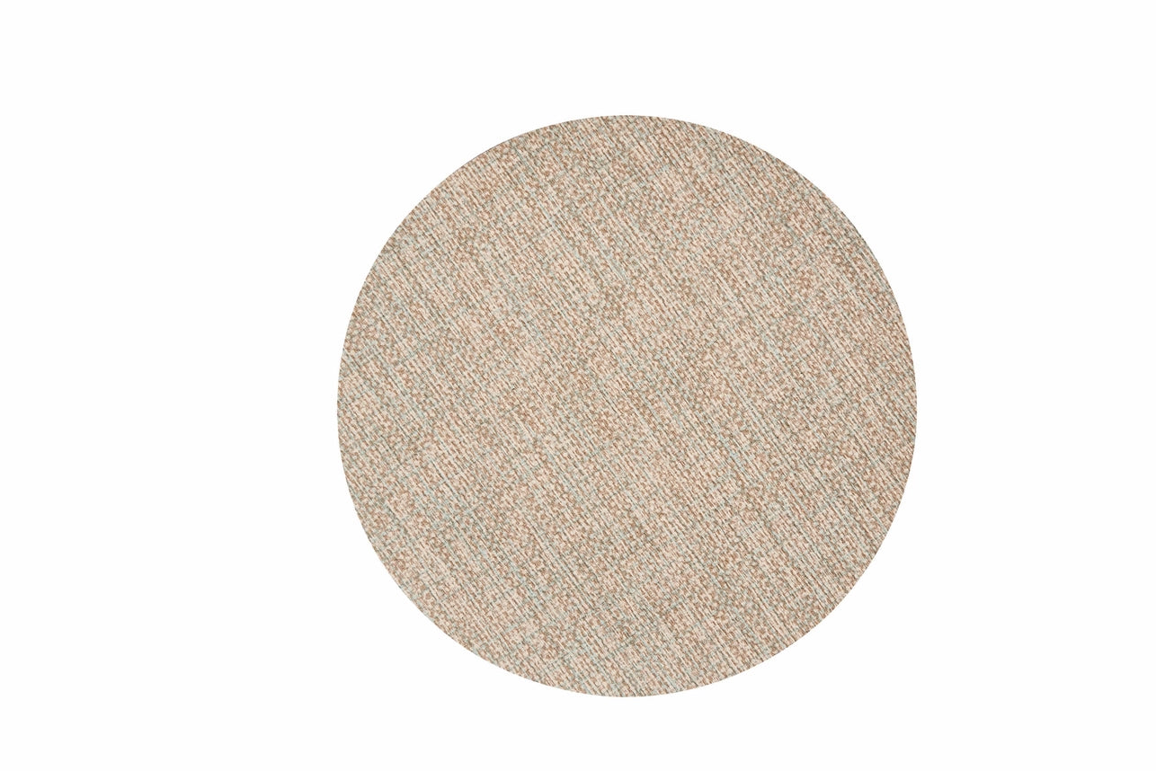 Set of 6 Fabric & Copper Round Luxe Placemats Vinyl