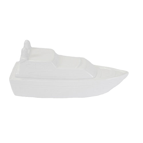 WHITE CERAMIC BOAT BOX