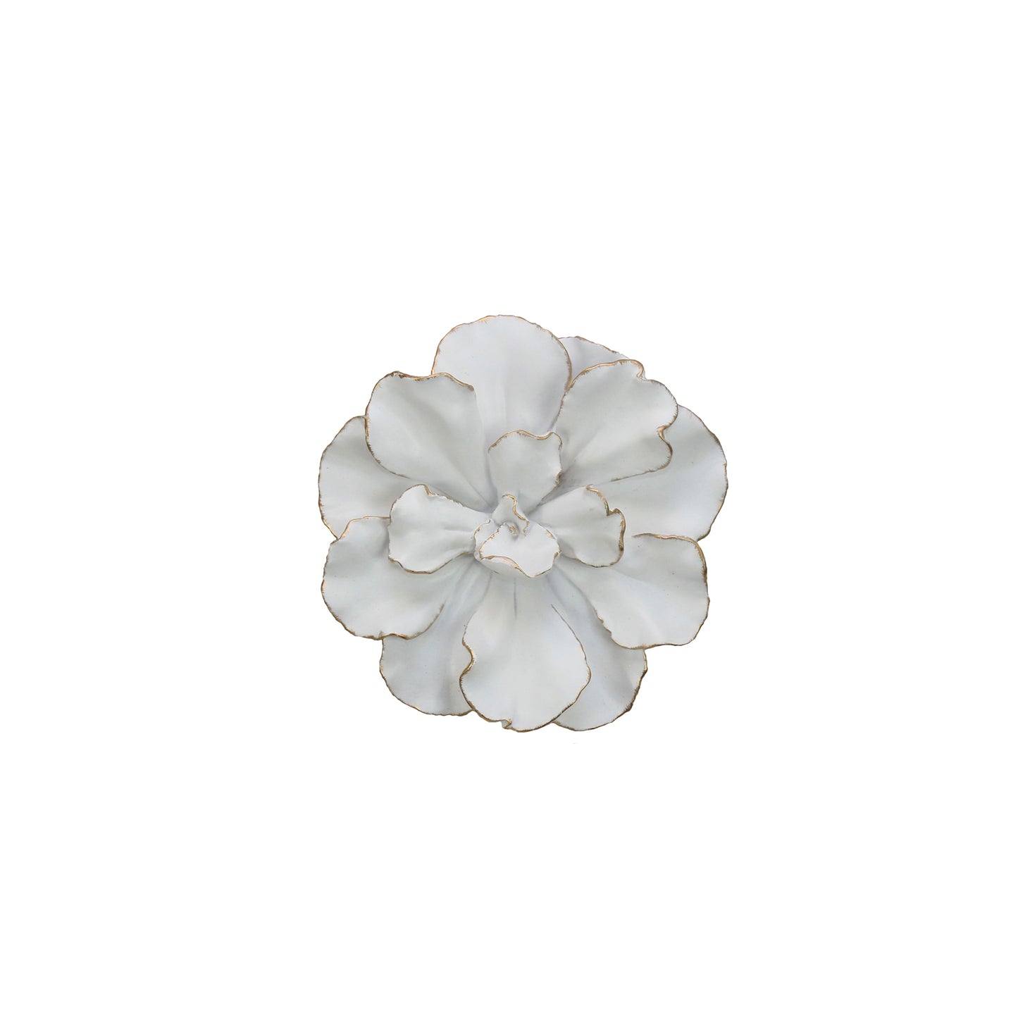 WHITE/GOLD WALL FLOWER 10"