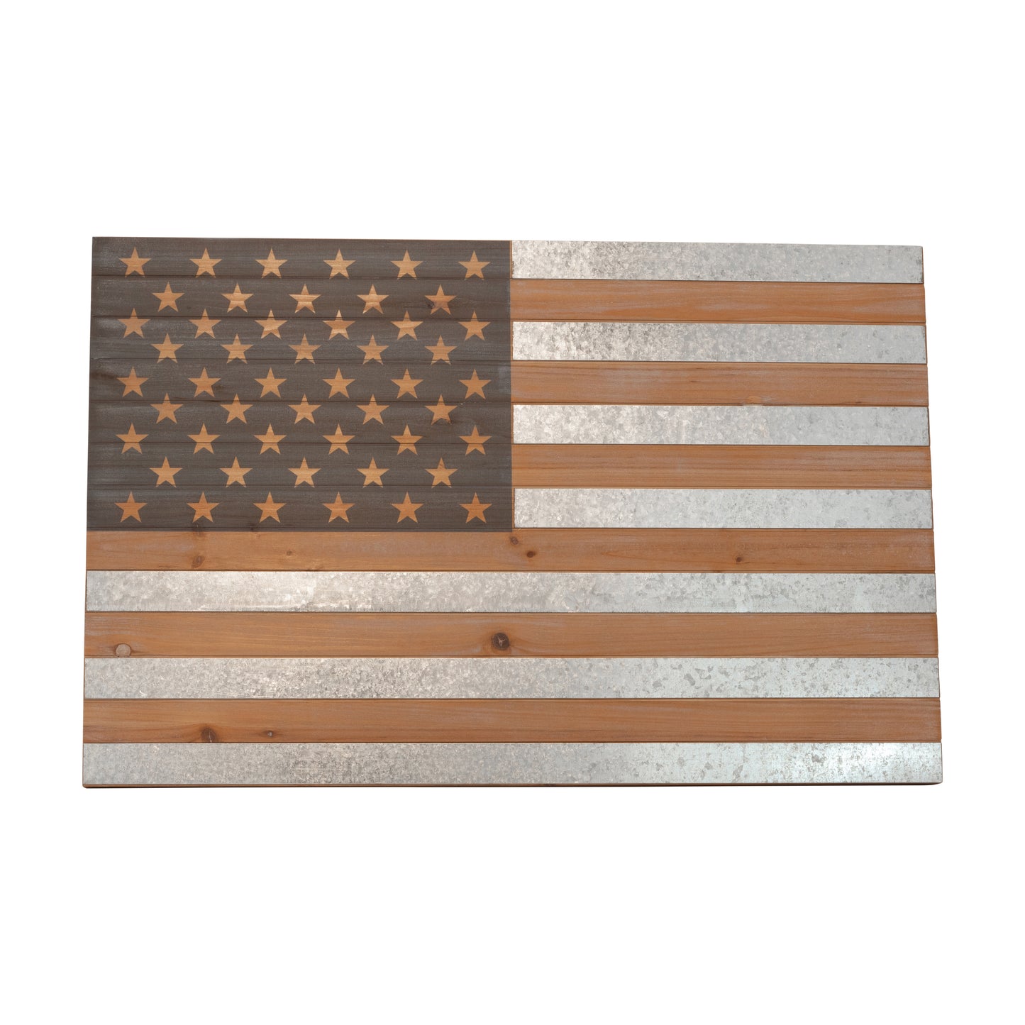 WOOD/TIN AMERICAN FLAG