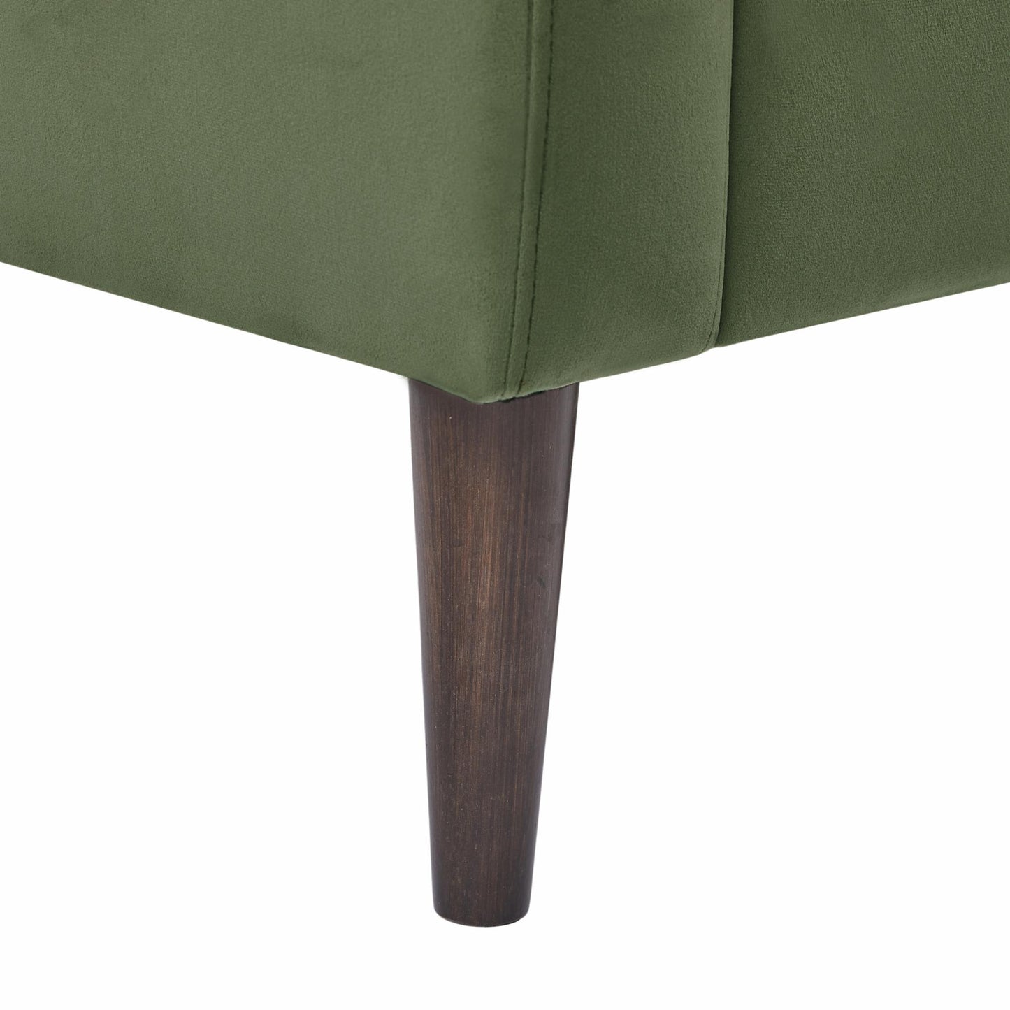 Modern velvet fabric single person sofa side chair with solid wood legs, used in bedroom, living room and office.
