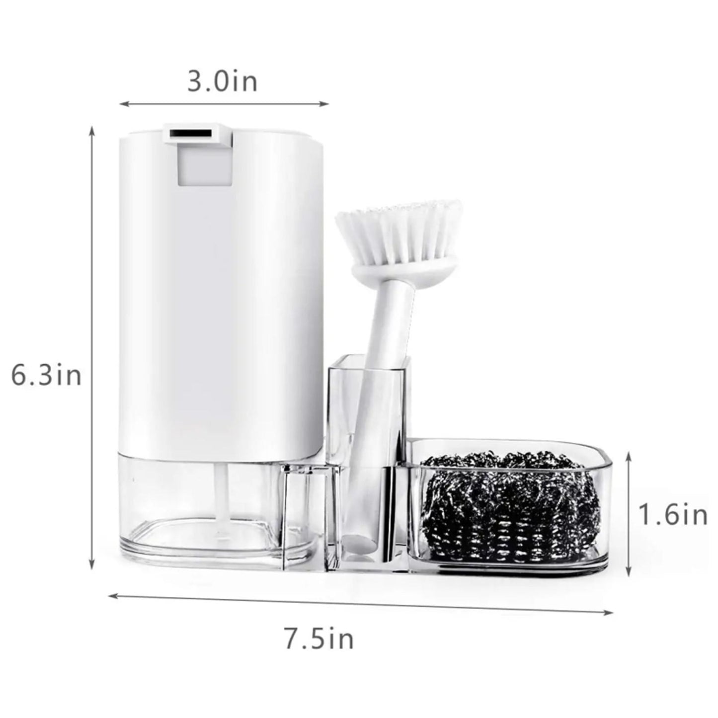 Kitchen Sink Countertop Organizer Multifunctional Cleaning Utensils-Dish Soap Dispenser Sponge Holde