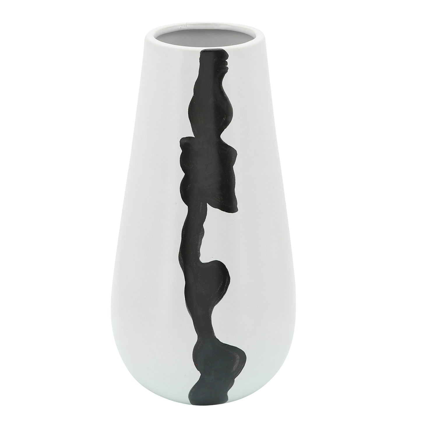 Cer, 12"h Modern Vase, White