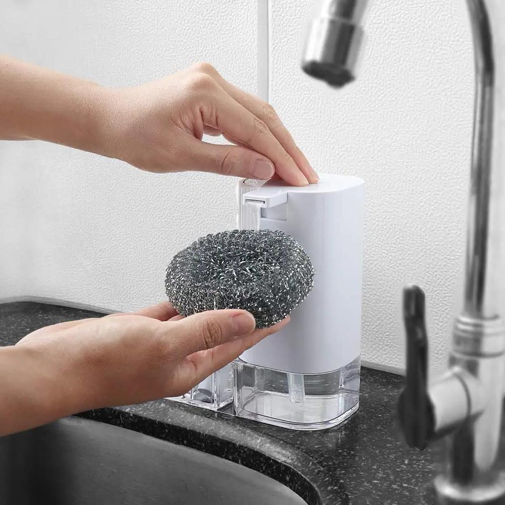 Kitchen Sink Countertop Organizer Multifunctional Cleaning Utensils-Dish Soap Dispenser Sponge Holde