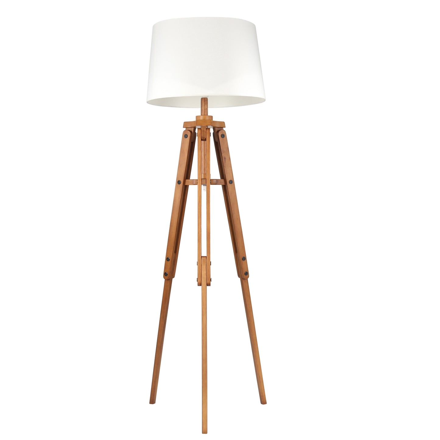 WOOD 63" TRIPOD FLOOR LAMP, BROWN