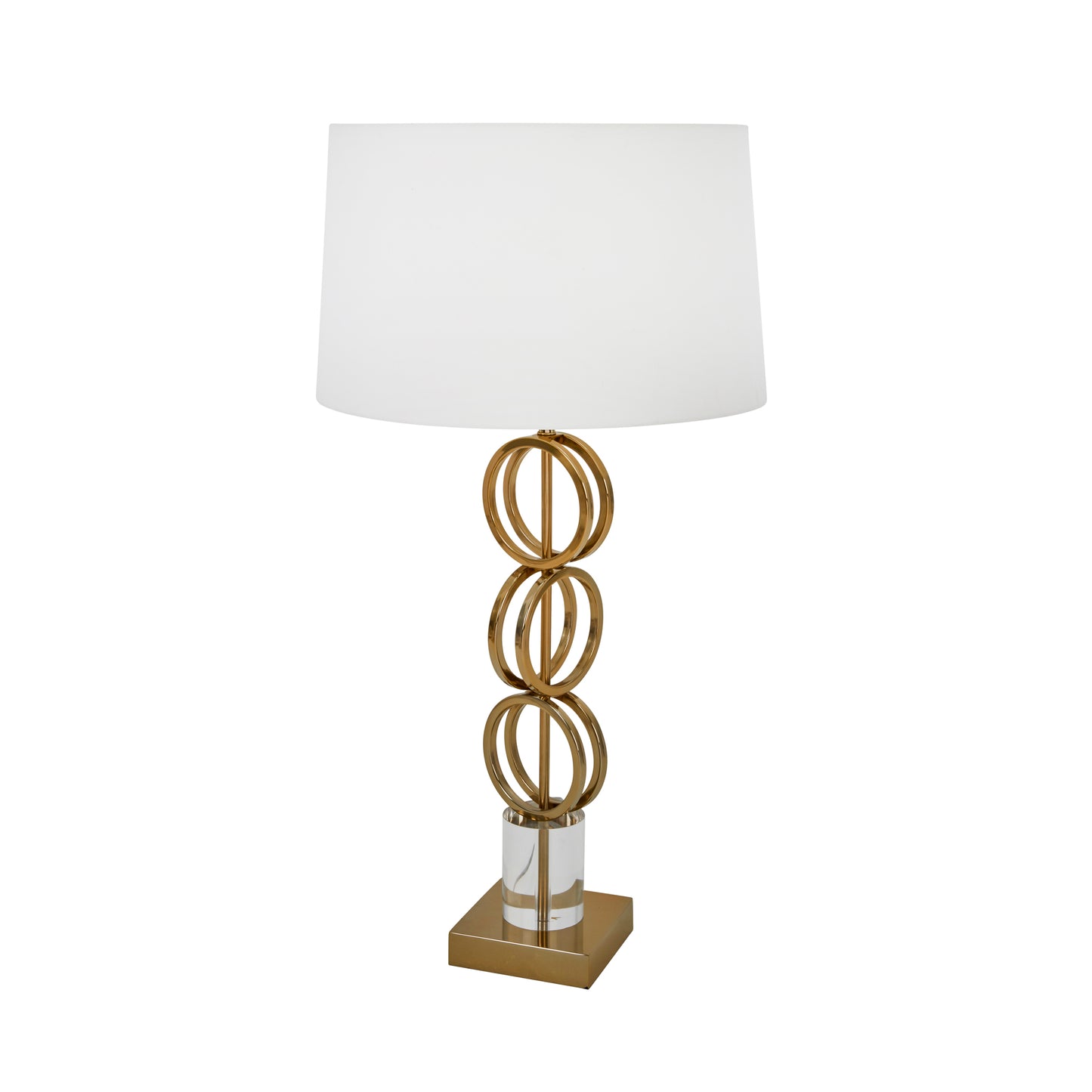 STAINLESS STEEL 39" GEOMTETRIC RINGS TABLE LAMP