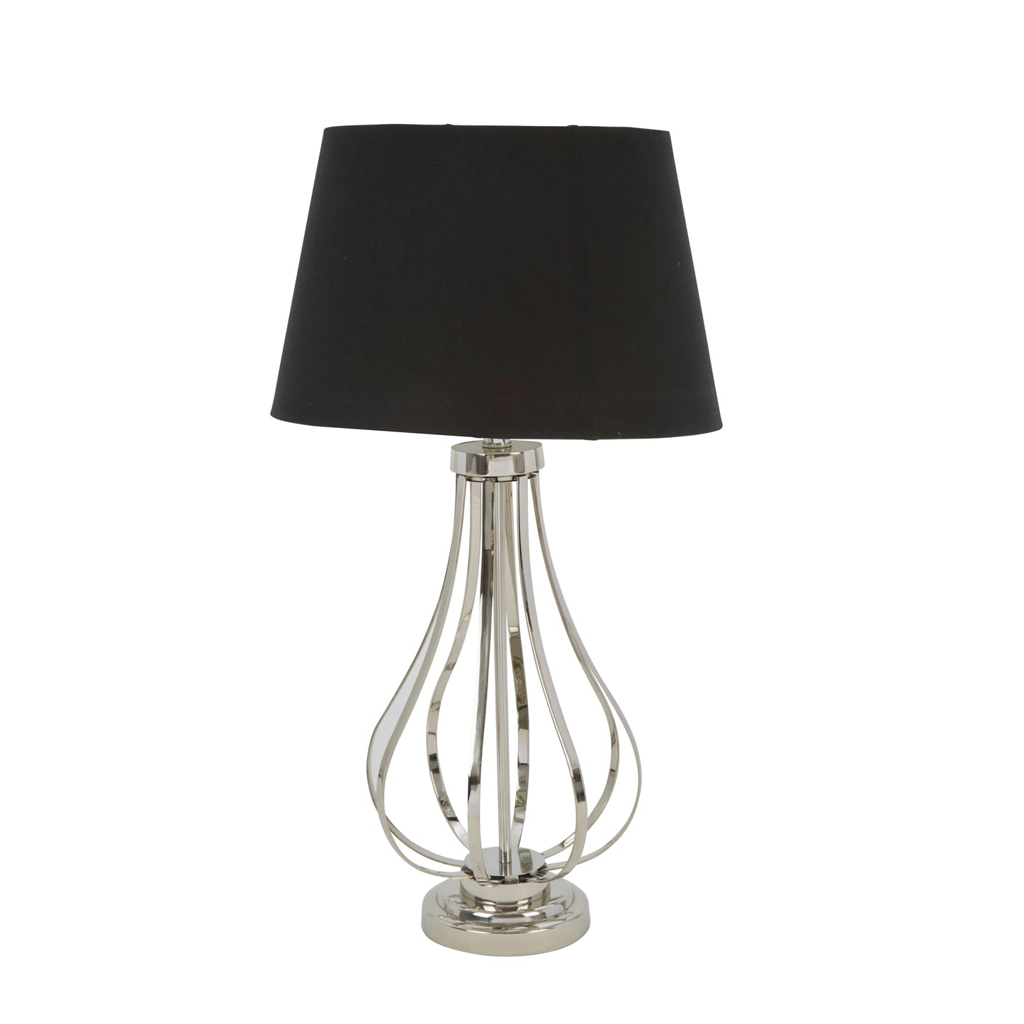 STAINLESS STEEL 23" OPEN BODYTABLE LAMP, SILVER