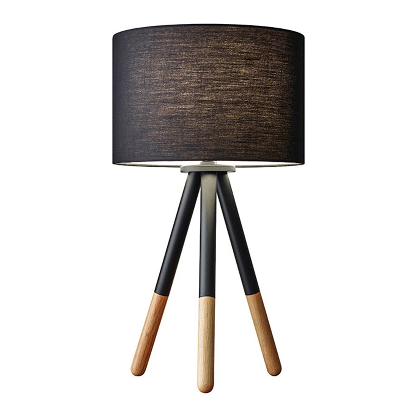 WOOD 22" TRIPOD TABLE LAMP, BLACK - KD