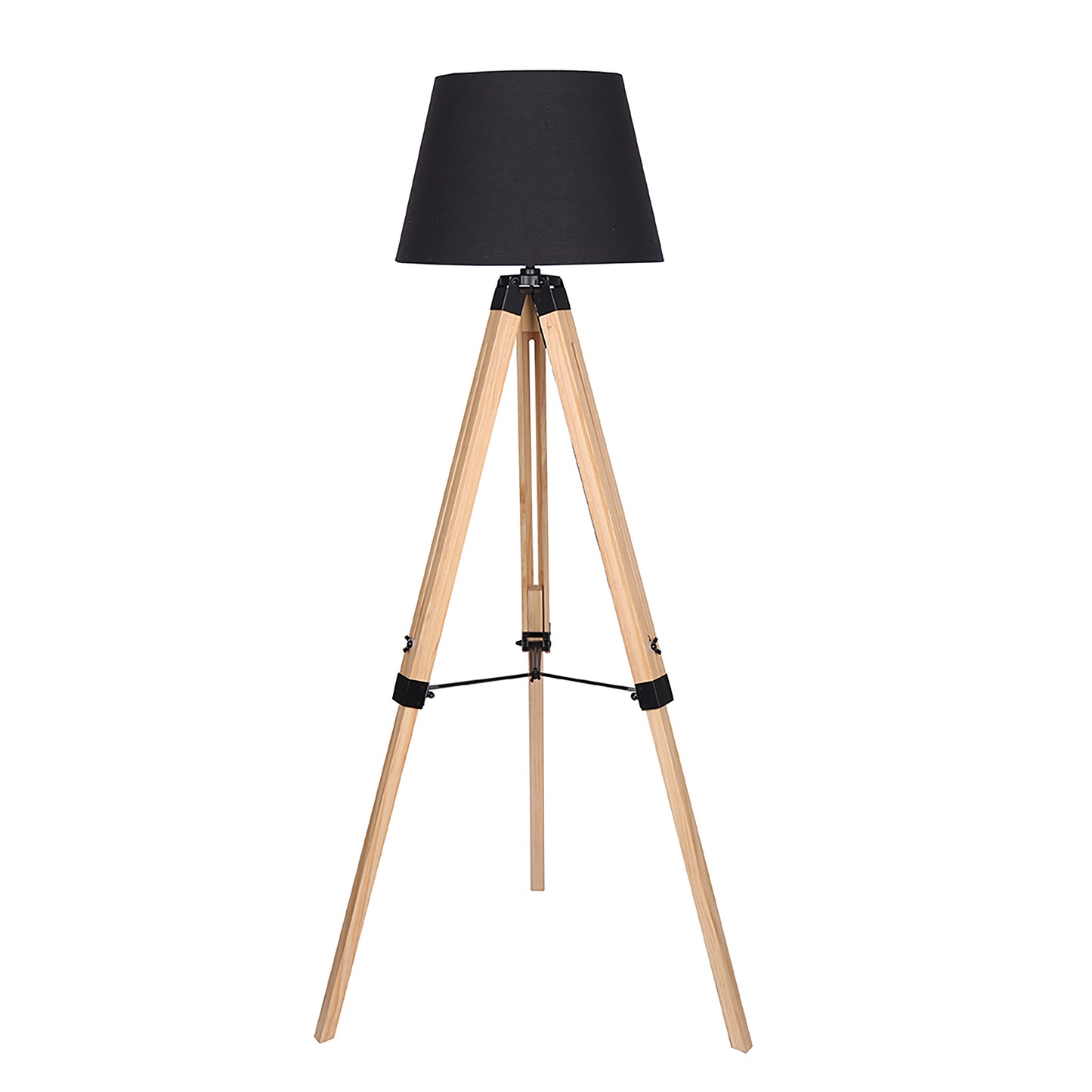 WOOD 55" TRIPOD FLOOR LAMP, BROWN - KD