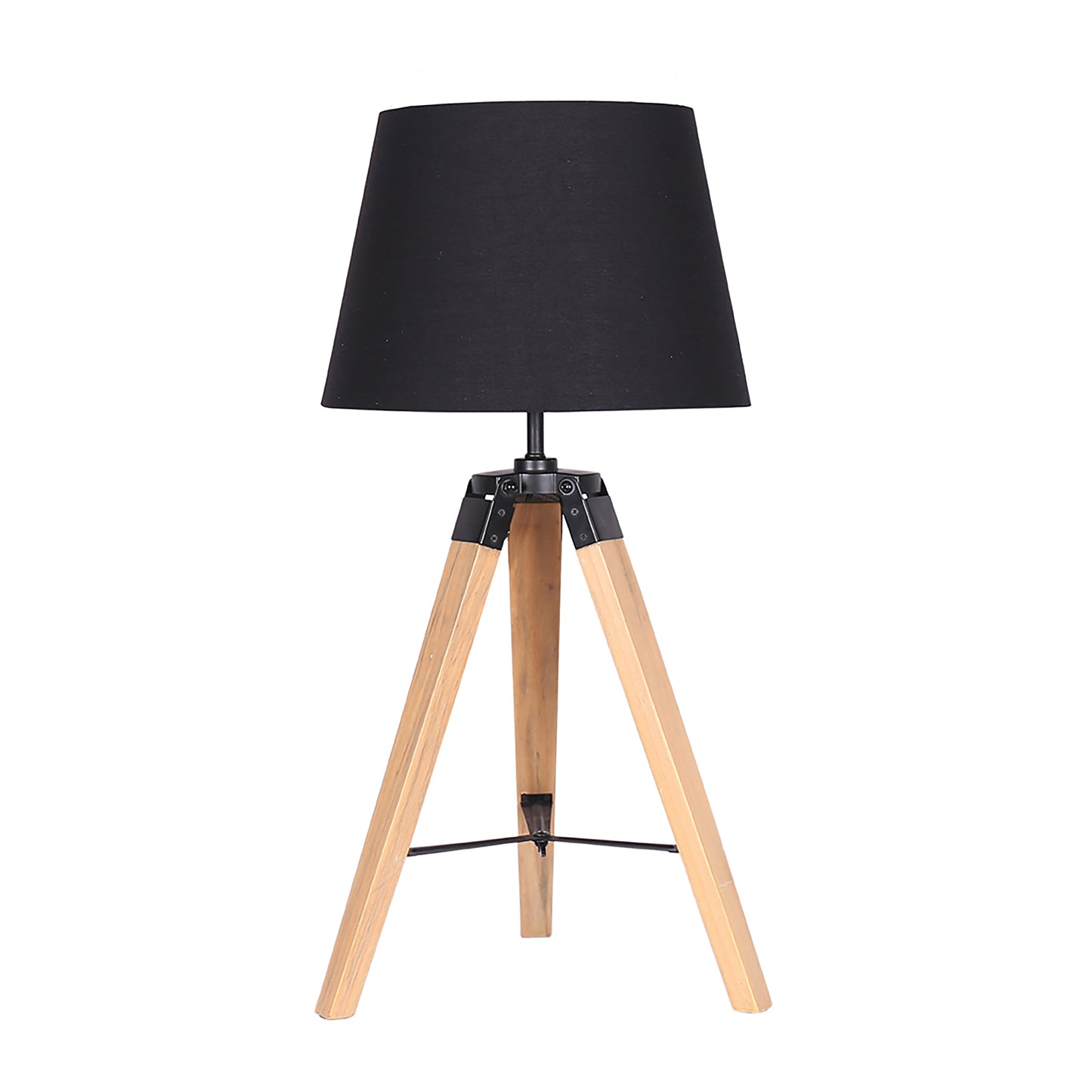 WOOD 25" TRIPOD TABLE LAMP, BROWN-KD