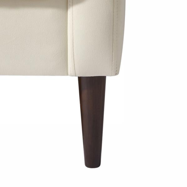 Modern velvet fabric single person sofa side chair with solid wood legs, used in bedroom, living room and office.