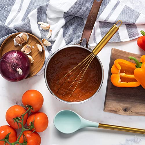 Black and Gold Kitchen Utensils with Gold Utensil Holder -17PC Gold Cooking Utensils Set Includes Black & Gold Measuring Cups and Spoons, Black Silicone Cooking Utensils Set -Gold Kitchen Accessories