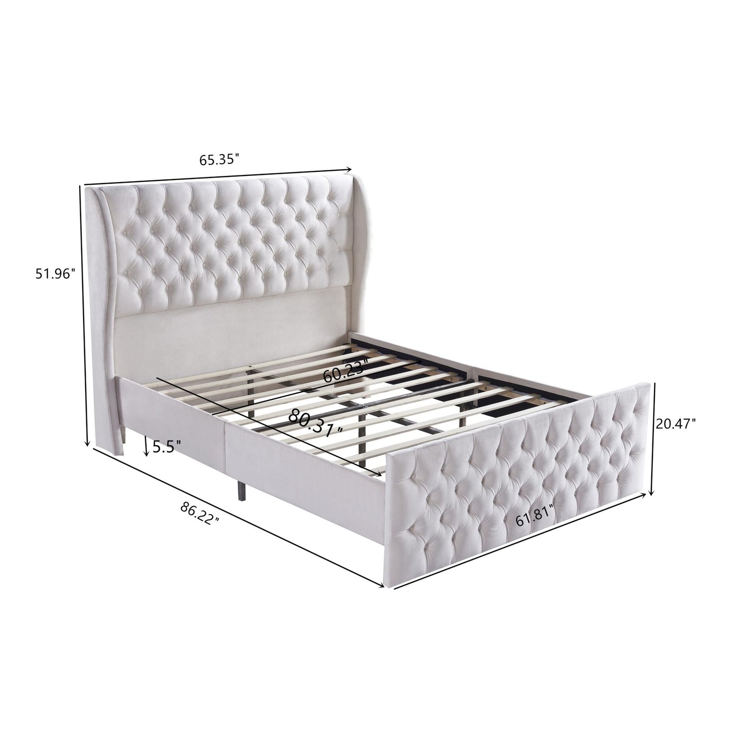 Queen Size Chesterfield Tufted Bed