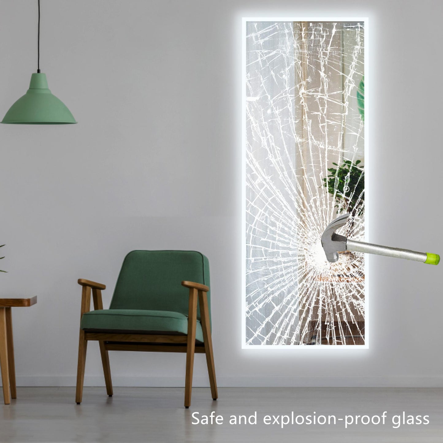Smart Infinity Defogger Waterproof Beveled Frameless Lighted Full Length Mirror