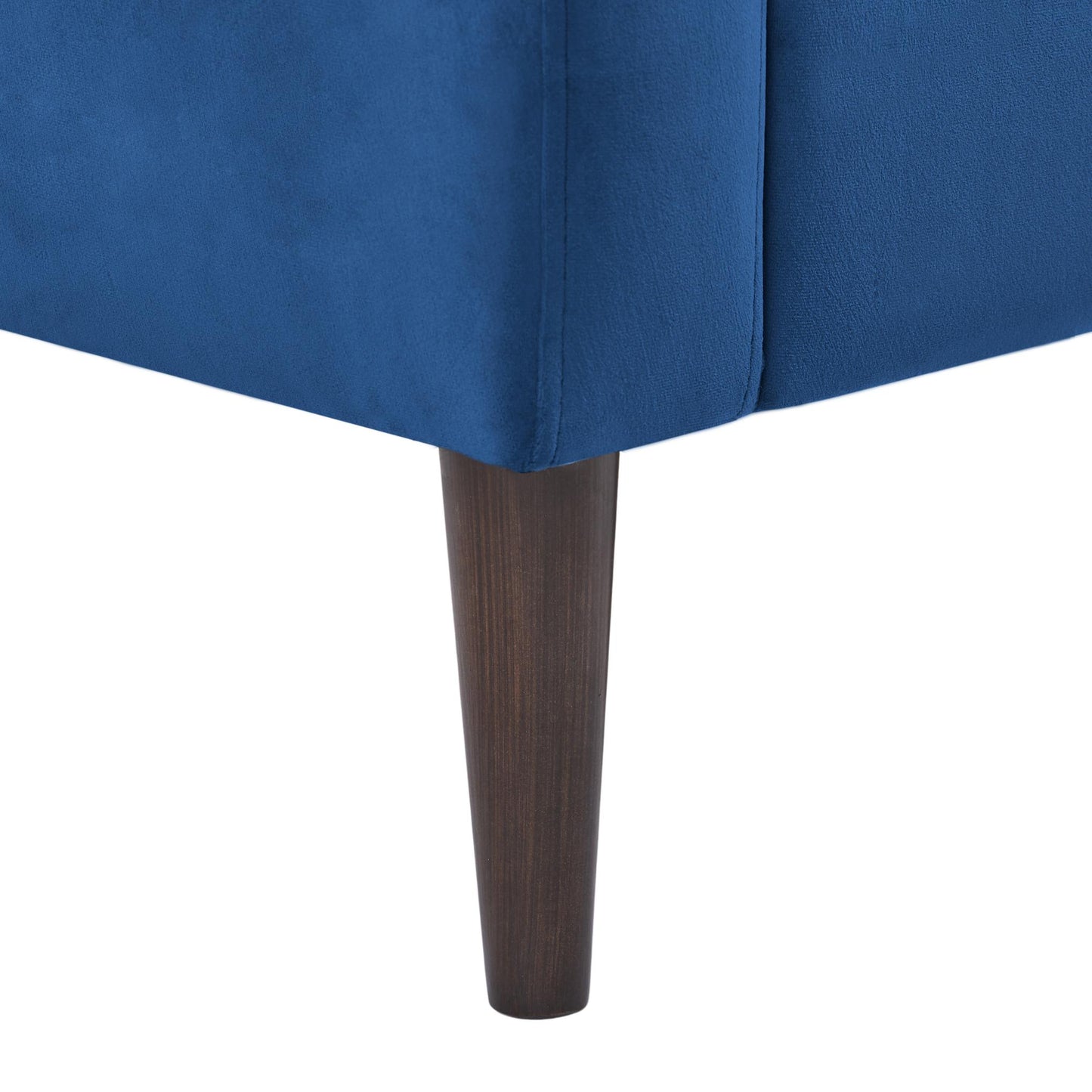 Modern velvet fabric single person sofa side chair with solid wood legs, used in bedroom, living room and office.