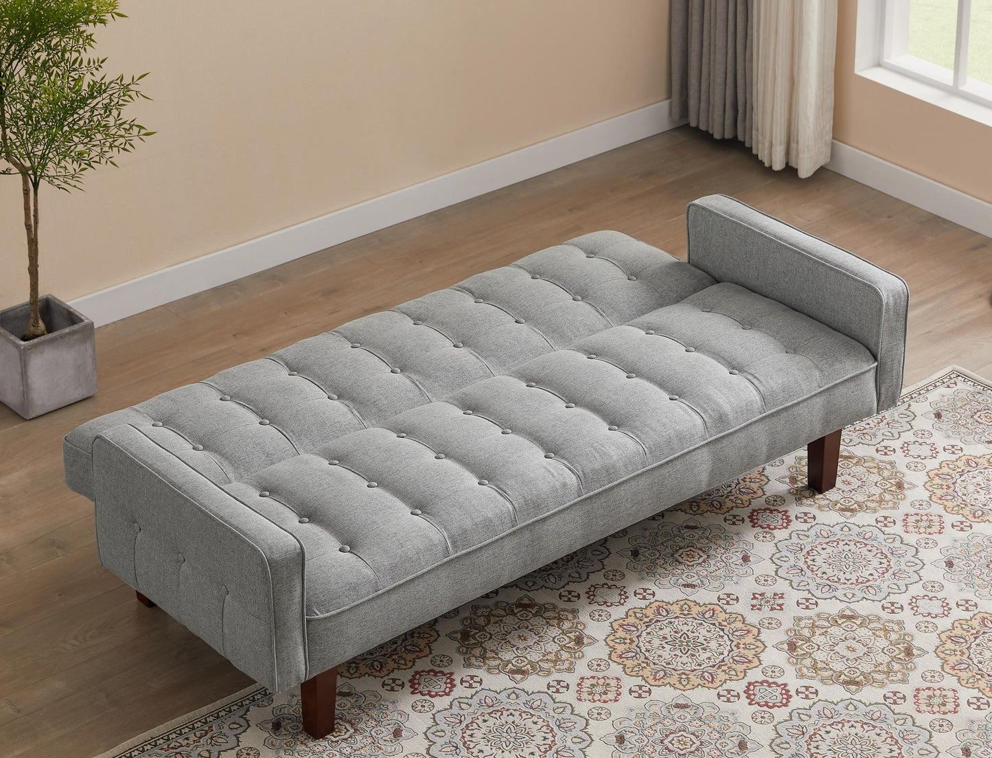 Solid Color Tufetd Sofa Save Space for Living Room