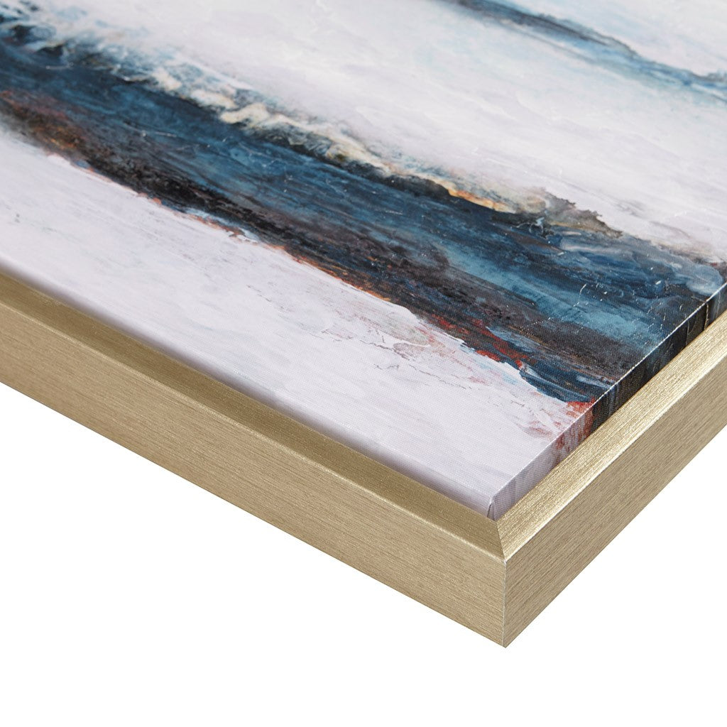 Blue Drift Framed Embellished Canvas Gallery 5PC Set
