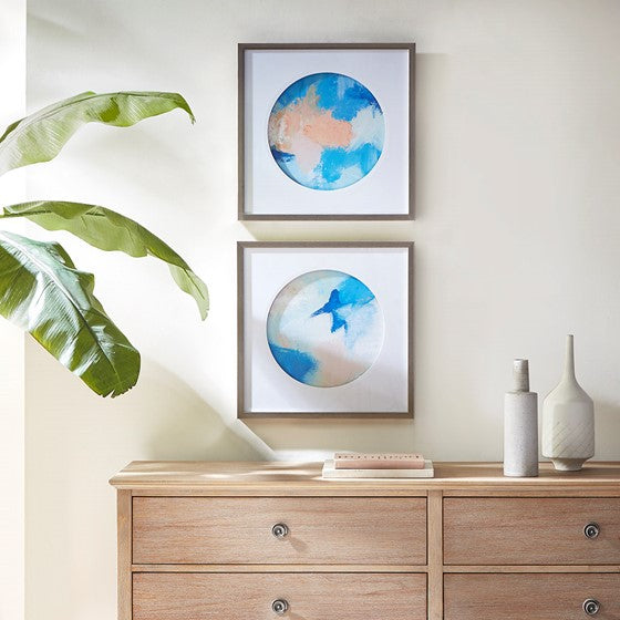 Abstract Groove Framed and Matted Wall Art 2 Piece Set