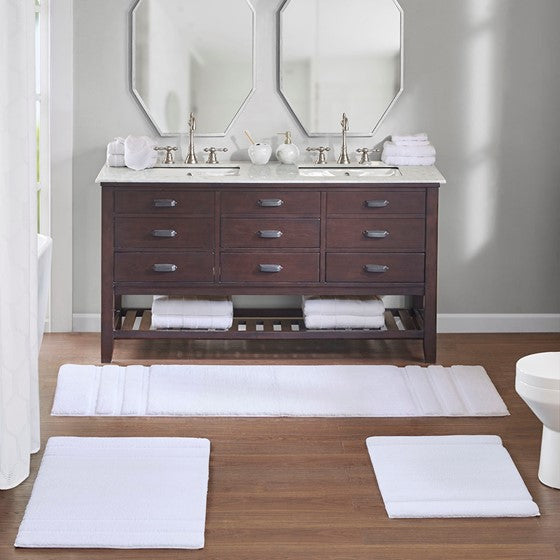 Stria Border Stripe Marshmallow Bath Rug