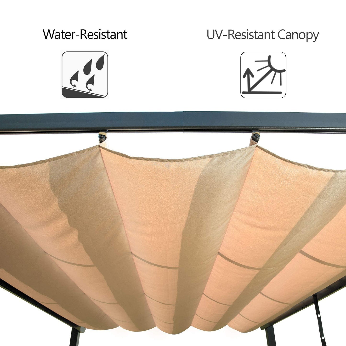 Domi Outdoor Living Outdoor Retractable Pergola with Weather-Resistant Canopy Aluminum
