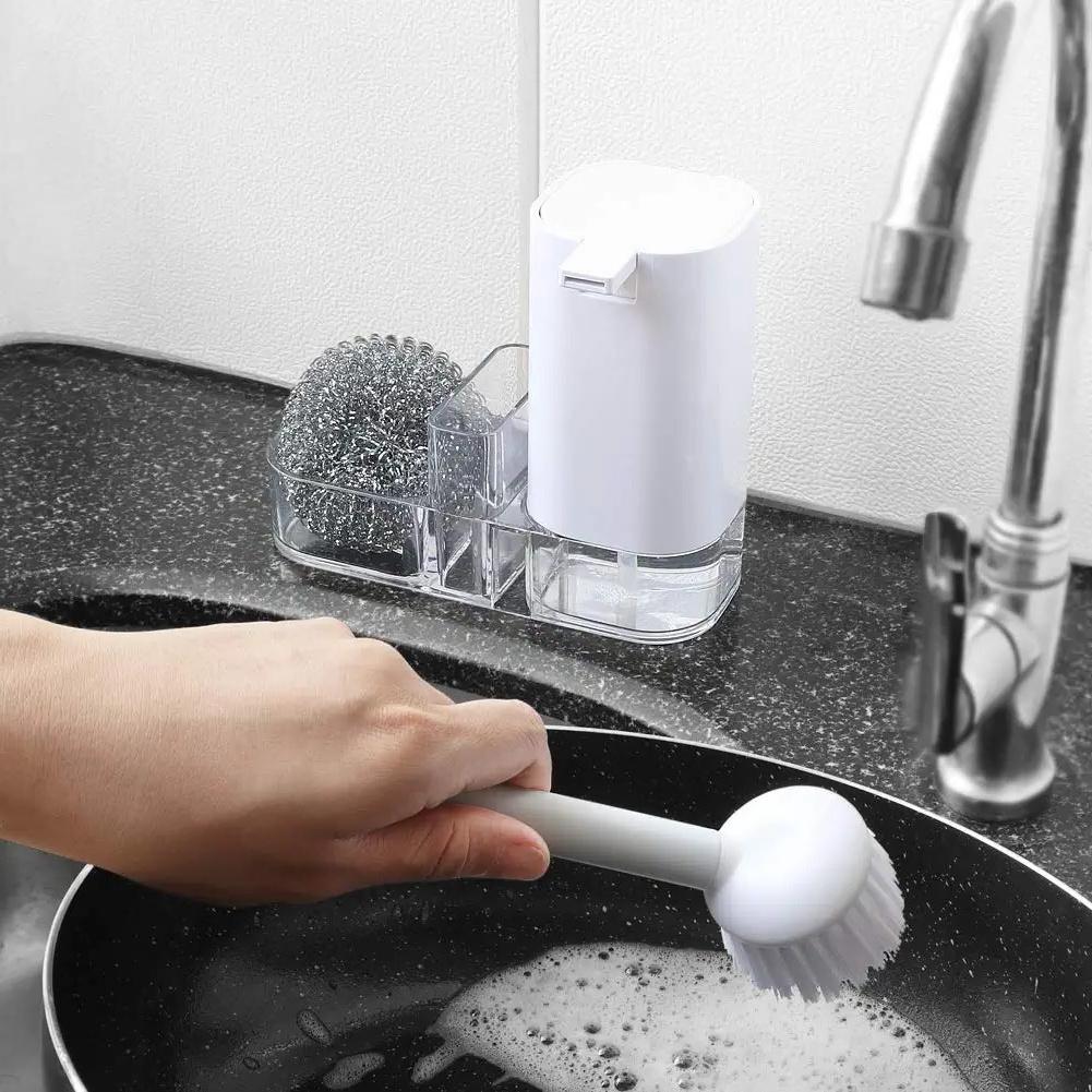 Kitchen Sink Countertop Organizer Multifunctional Cleaning Utensils-Dish Soap Dispenser Sponge Holde
