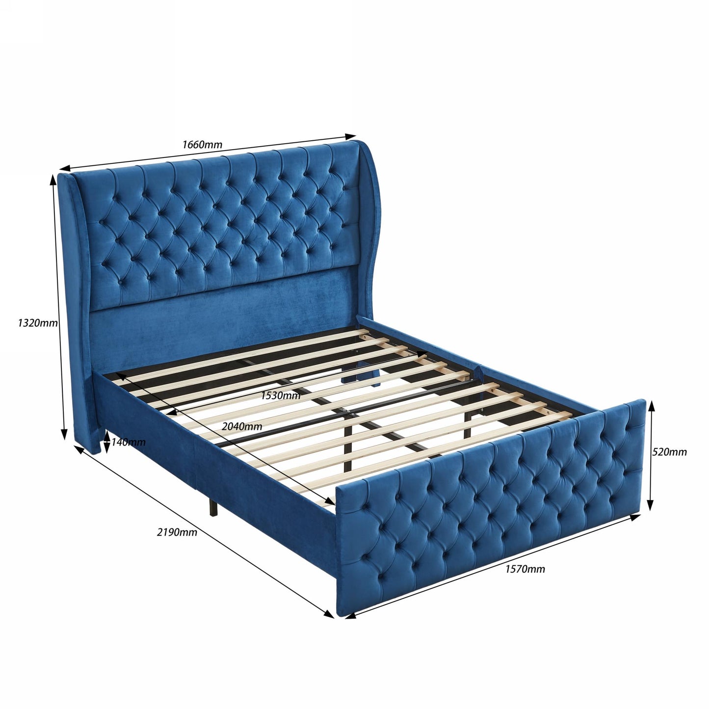 Queen Size Chesterfield Tufted Bed