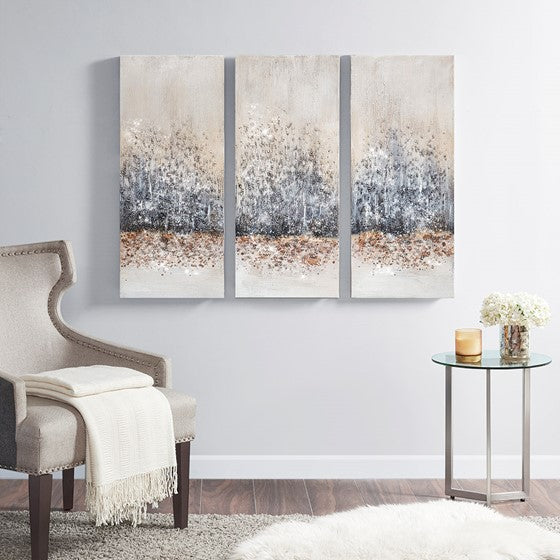 Twilight Mystere 100% Hand Brush Embellished Canvas, 3 Piece Set