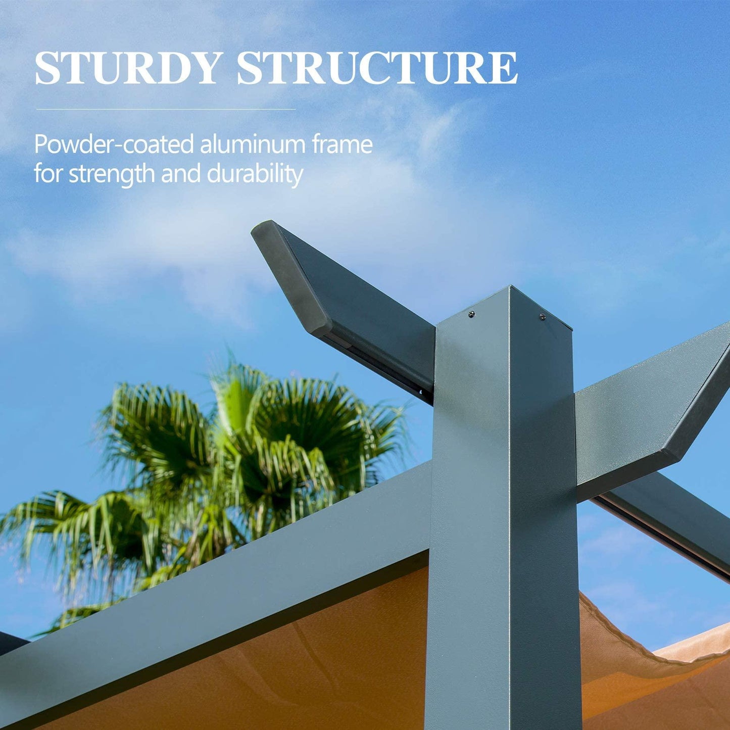 Domi Outdoor Living Outdoor Retractable Pergola with Weather-Resistant Canopy Aluminum
