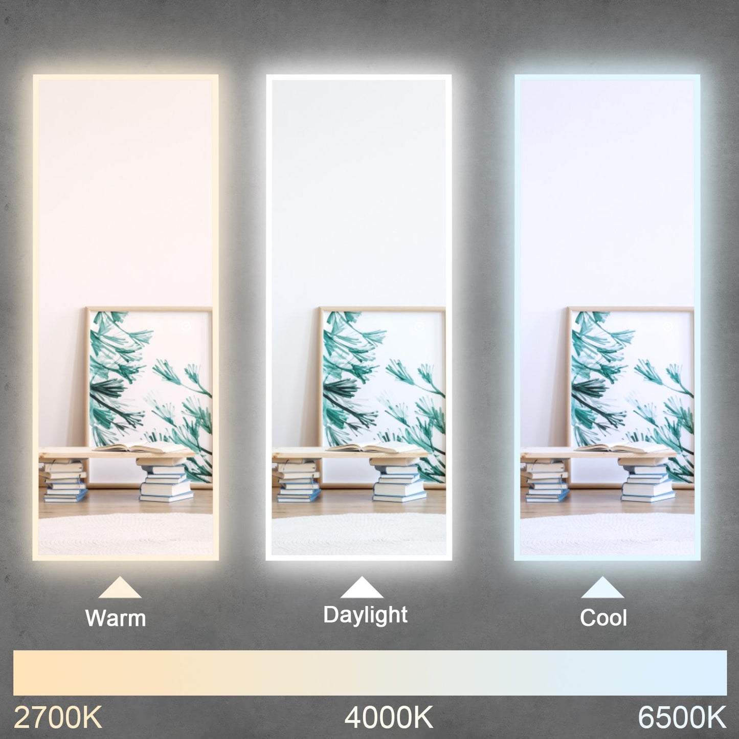 Smart Infinity Defogger Waterproof Beveled Frameless Lighted Full Length Mirror