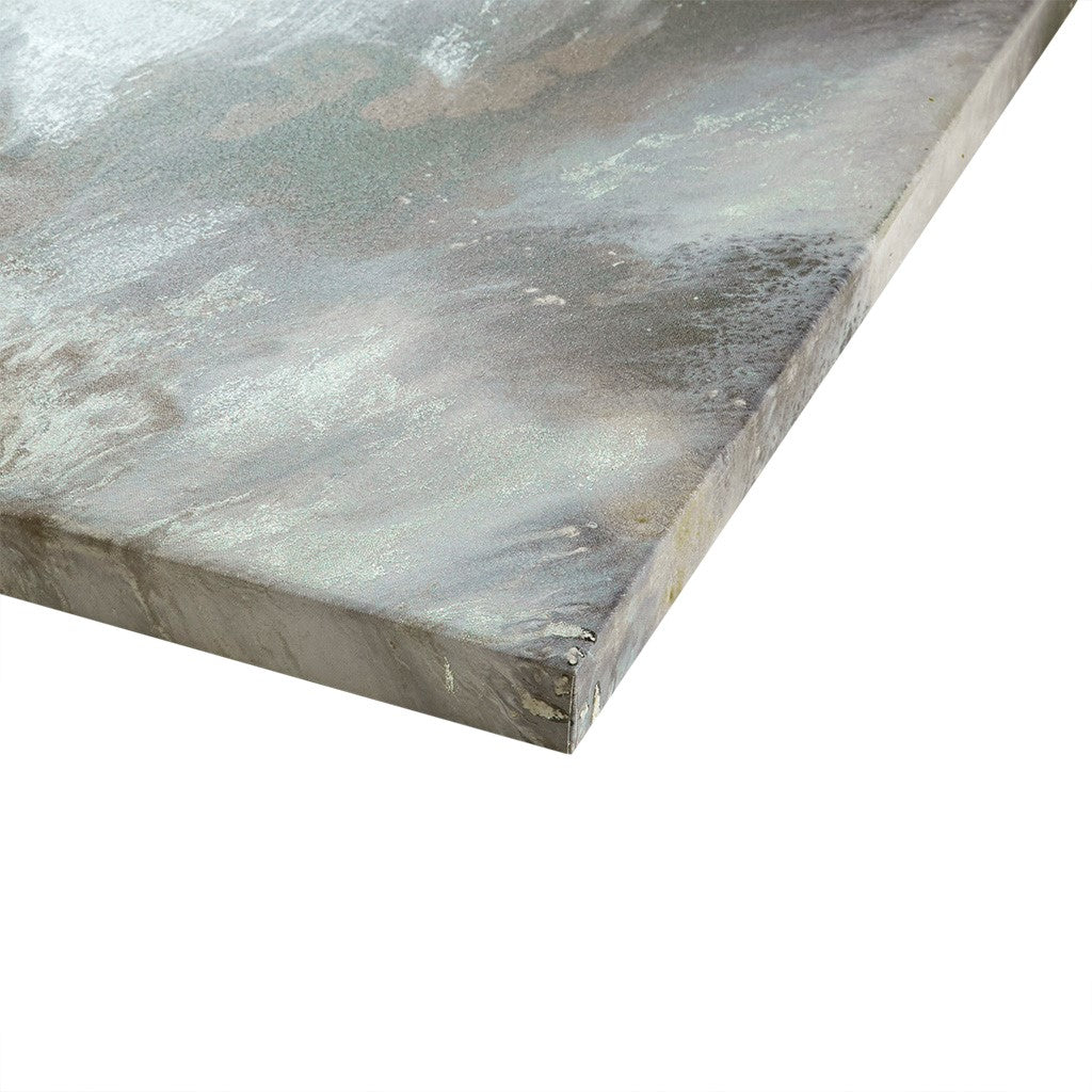 Bliss Abstract Gel Coat Canvas with Silver Foil Embellishment