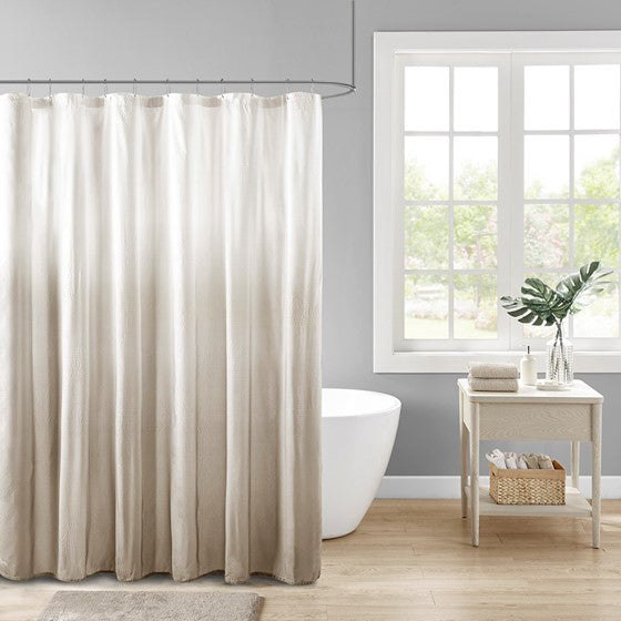 Ara Ombre Printed Seersucker Shower Curtain