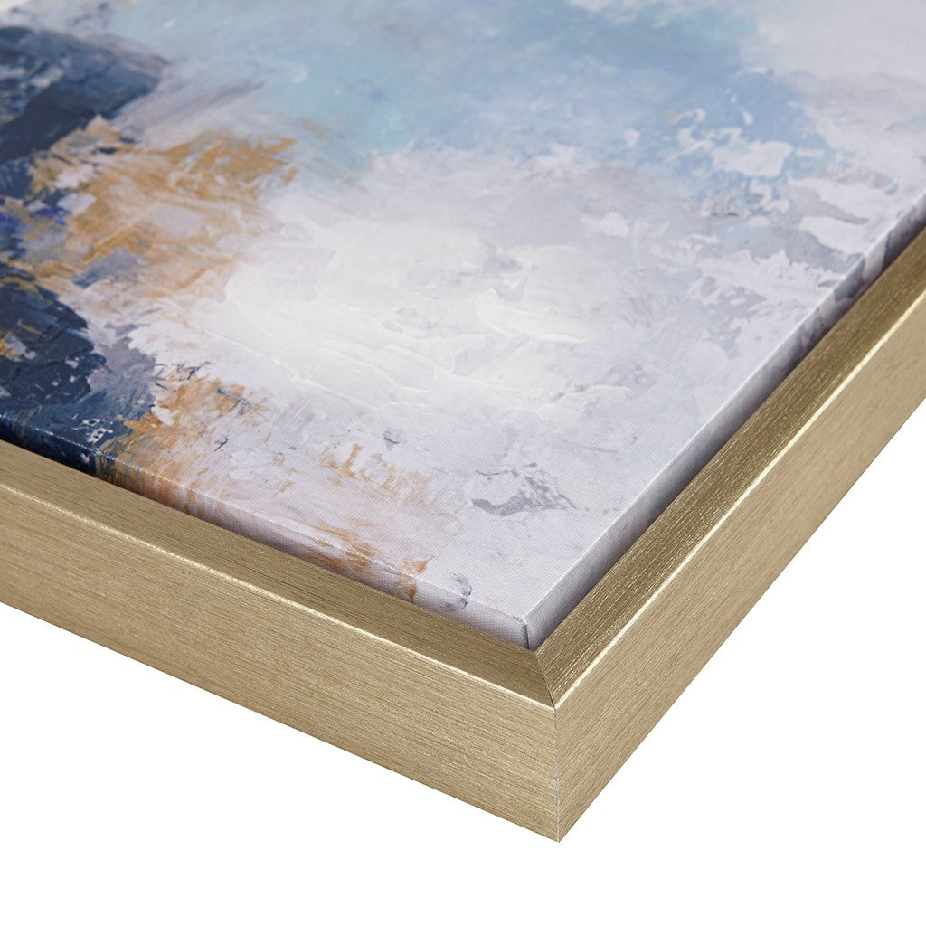 Blue Drift Framed Embellished Canvas Gallery 5PC Set