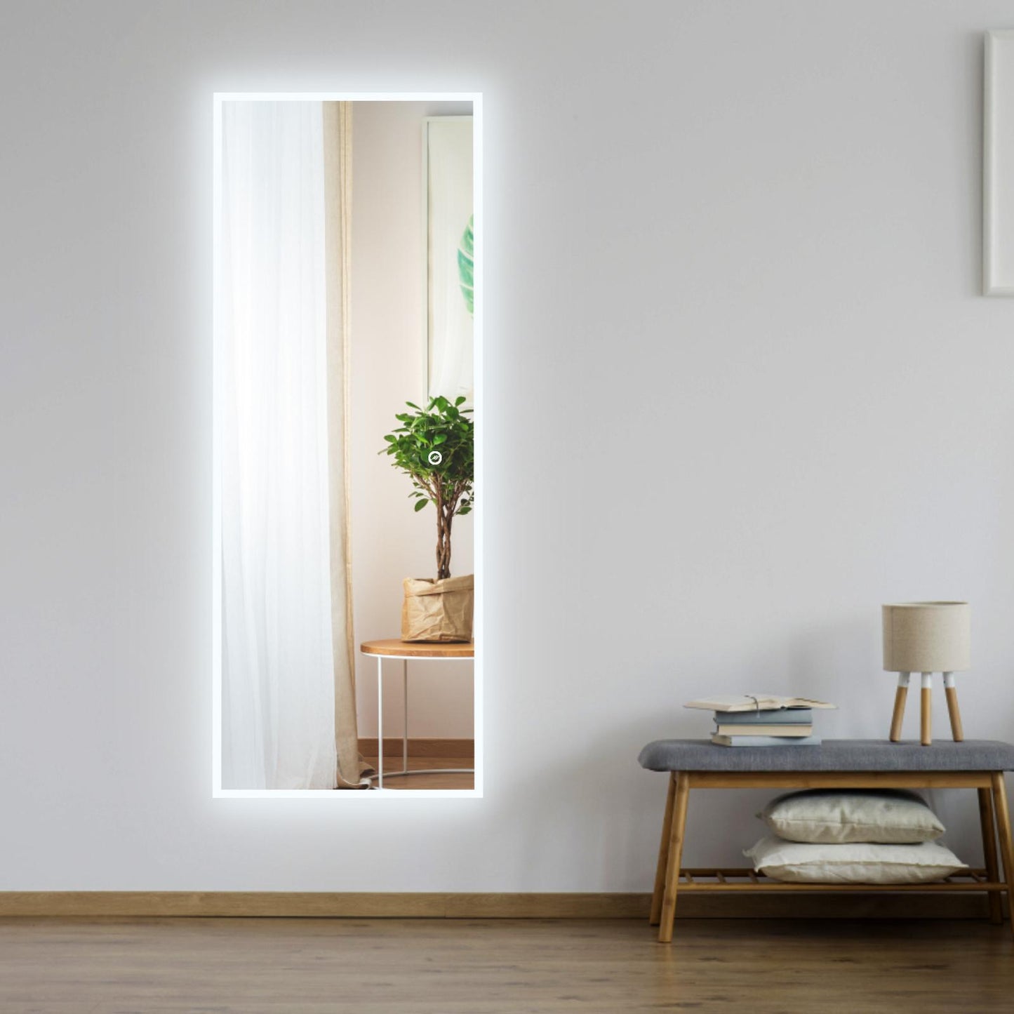 Smart Infinity Defogger Waterproof Beveled Frameless Lighted Full Length Mirror