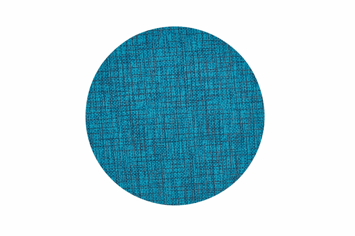 Set of 6 Fabric & Copper Round Luxe Placemats Vinyl